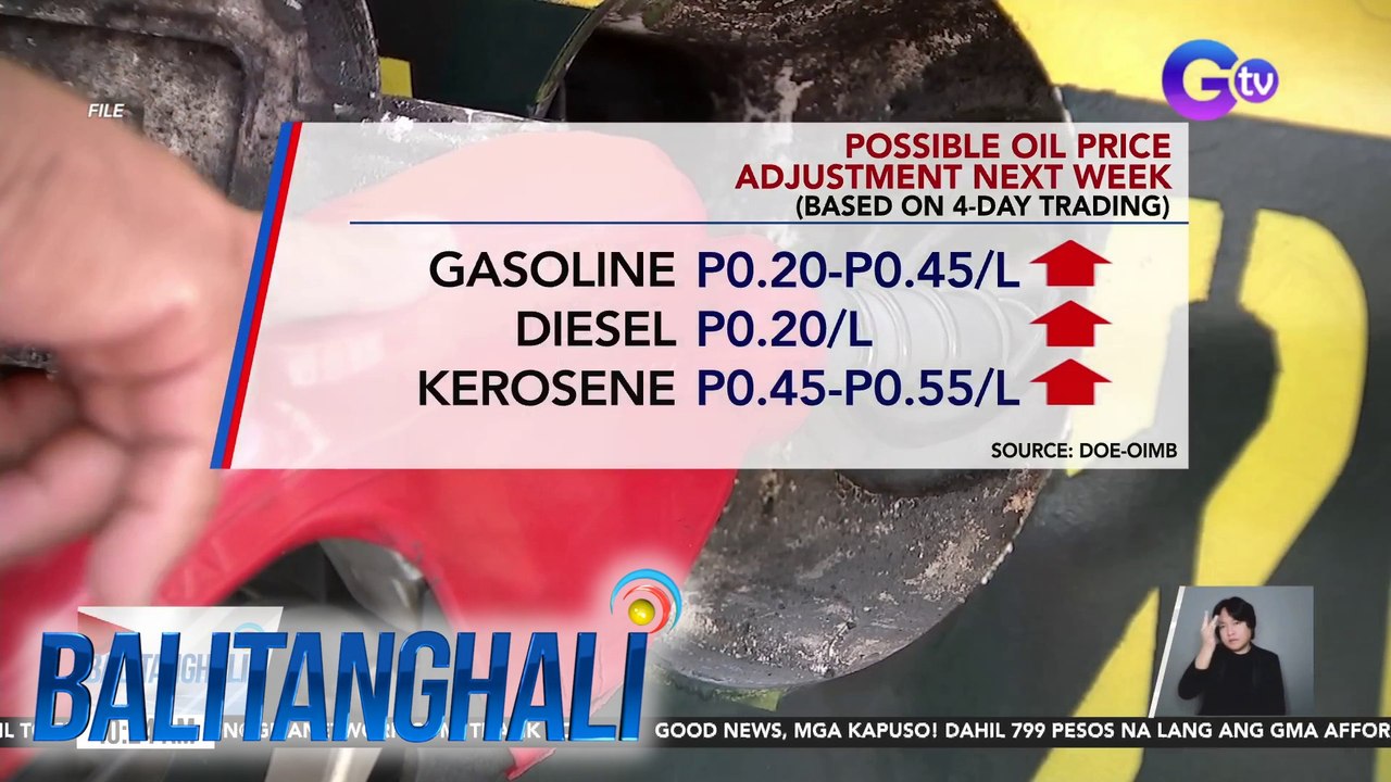 Possible oil price adjustment next week, based...