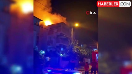 Çatı yangını büyümeden söndürüldü