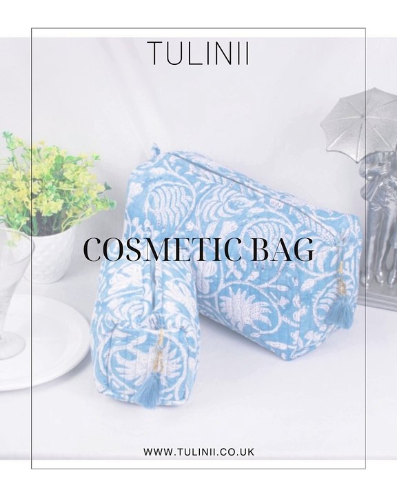 Elegant Block Print Cotton Makeup Bags: Style Meets Functionality