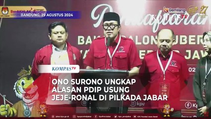 Ono Surono Ungkap Alasan PDIP Usung Jeje Wiradinata-Ronal Surapradja di Pilkada Jabar 2024