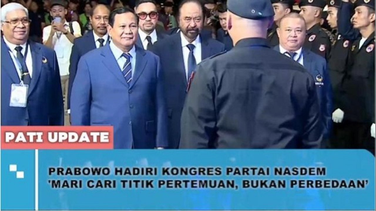 Hadiri Kongres Partai Nasdem, Prabowo Subianto Tegaskan Pentingnya Bertemu Para Pemimpin Parpol