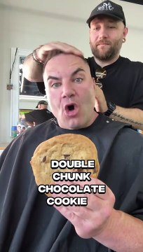 It’s A Double Chunk Chocolate Cookie‼️ #barbershop #cookie #father #son #family #fun #bigjustice #boom