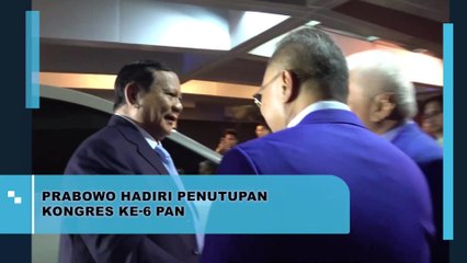 Prabowo Hadiri Penutupan Kongres Ke-6 PAN