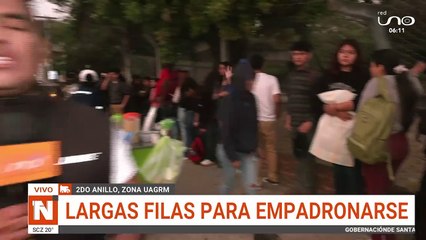 SCZ LARGAS FILAS PARA EMPADRONARSE