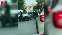Trafikte başlayan kavga caddeye taştı... Tartıştığı kişilerin üzerine aracını sürdü