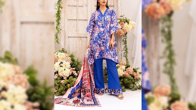 Stylish & gorgeous lawn cotton linen kaddar dress designs/casual printed dress designs!