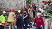 İstanbul'da kamyonet 5 metre yükseklikten düştü