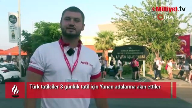 Kilometrelerce kuyruklar oluştu! 3 günlük tatil için Yunan adalarına akın ettiler