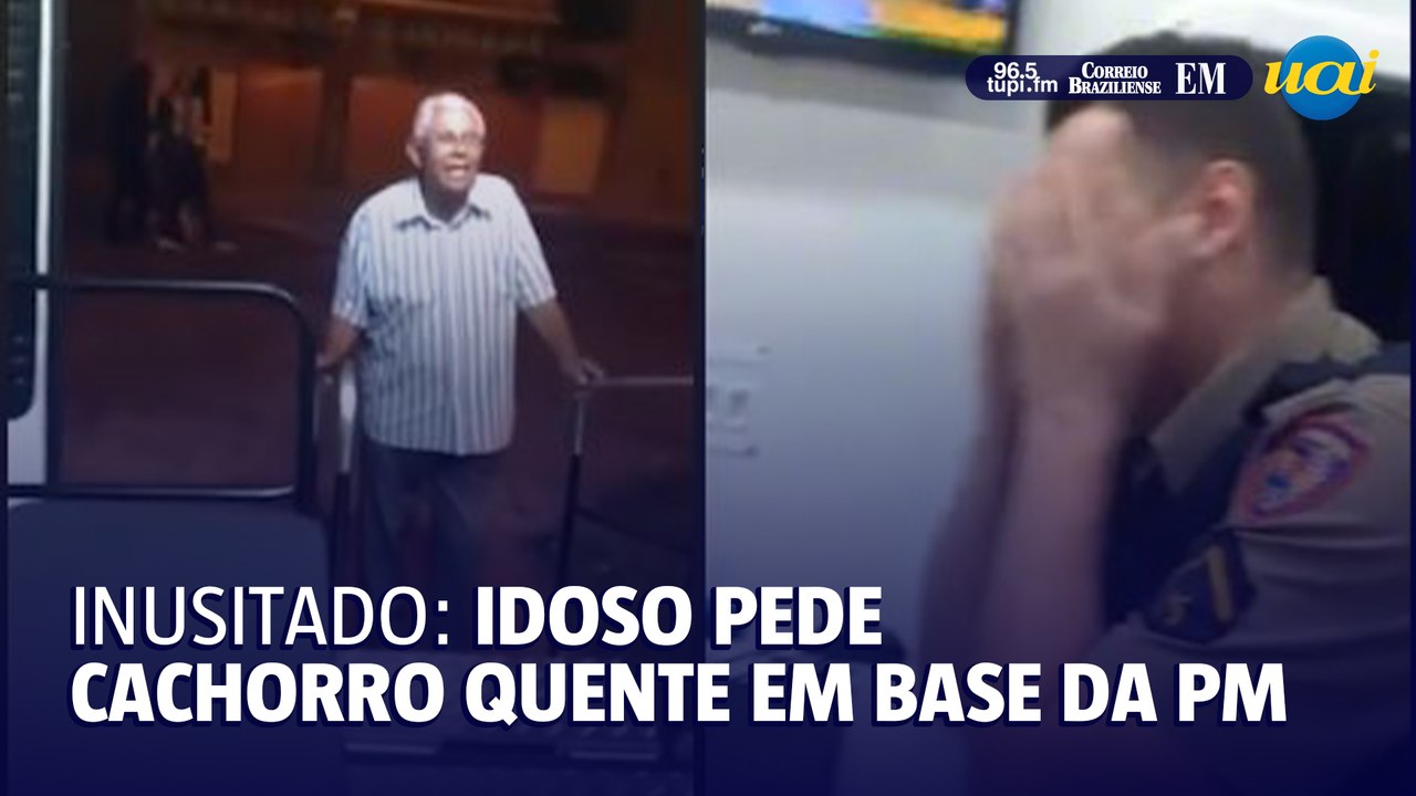Idoso viraliza ao pedir cachorro quente em base da PM