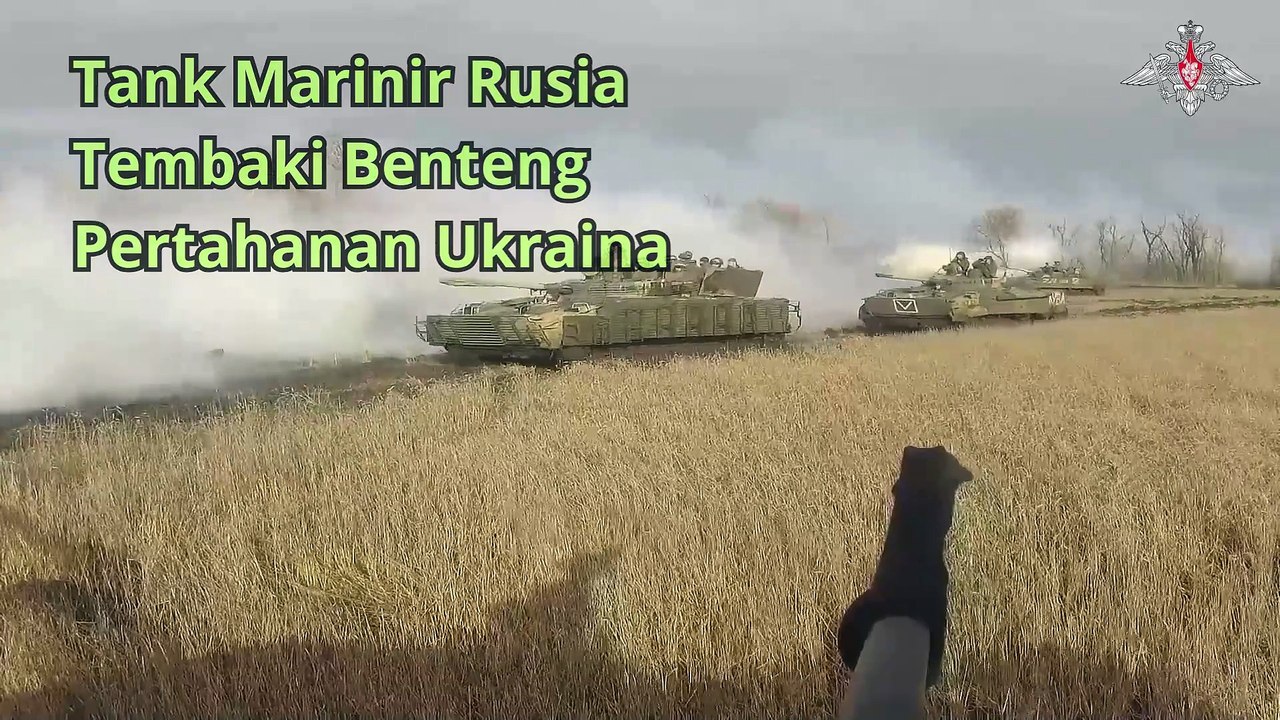 Tank  T-80BVK Rusia Tembaki Benteng Pertahanan Ukraina gagalnya serangan Drone Ukraina