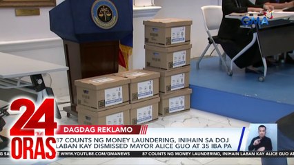 24 Oras: (Part 1) 87 counts ng mondey laundering vs. Alice Guo; Bakunahan kontra-asf; Nanakit at nambanta ng ex para makipagbalikan?, atbp.