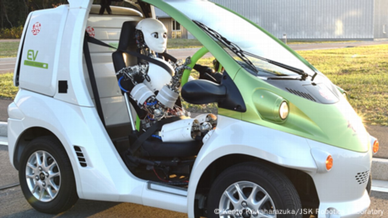 A robot at the wheel