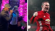 Wayne Rooney, entrenador del Plymouth de la Football League Championship, fue grabado cantando en un karaoke