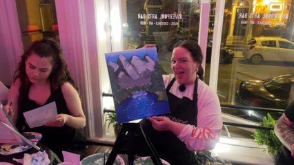 I tried a sip and paint class and walked away with my very own mini masterpiece
