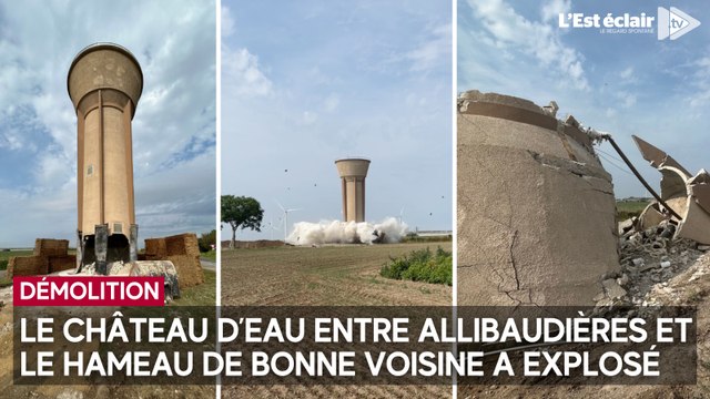 Près d'Allibaudières, l'explosion spectaculaire d'un château d'eau