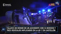 Fallece un menor en un accidente con 14 heridos y tres vehículos implicados en la AP-7 en Castellón