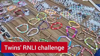 Twins raise money for RNLI making bracelets
