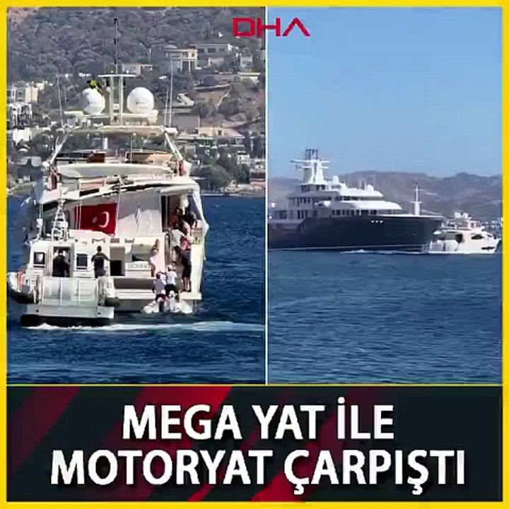 Bodrum'da mega yat ile motoryat çarpıştı
