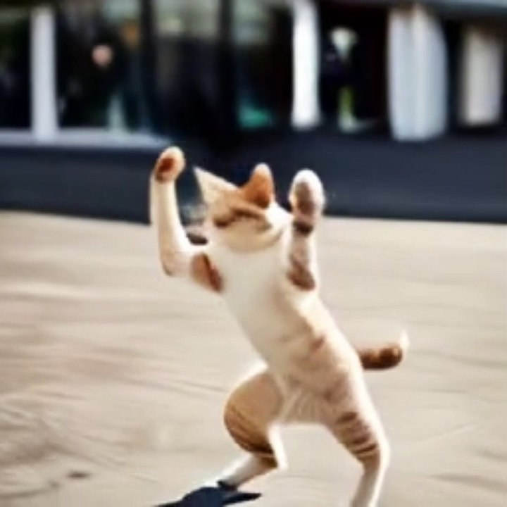 Kung Fu between a cat and a rabbit, who will win