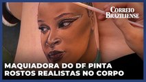 Maquiadora se destaca nas redes por pintar rostos realistas na própria pele