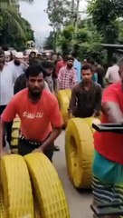 He thinks he is taking the tire