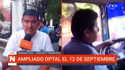 Transporte anuncia ampliado departamental el 12 de septiembre por el alza del pasaje