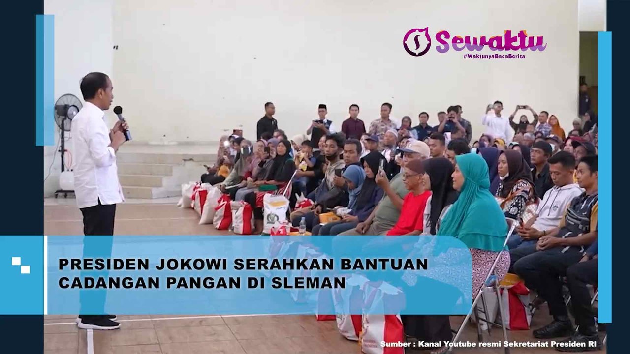 Momen Luar Biasa Saat Presiden Jokowi Menyerahkan Bantuan Cadangan Pangan di Sleman