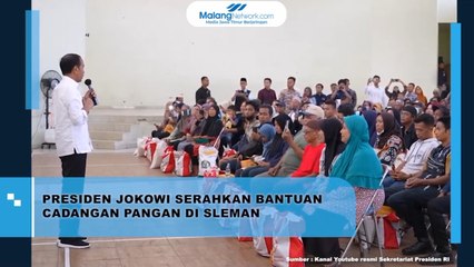 Presiden Jokowi Serahkan Bantuan Pangan Bagi Warga Sleman