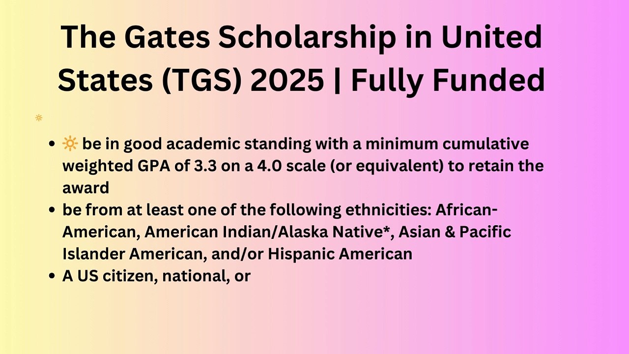 The Gates Scholarship in United States (TGS) 2025 | Fully Funded