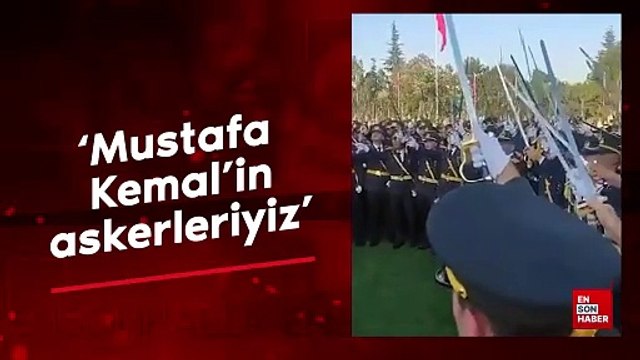 Kara Harp Okulu diploma töreninde mezunlar, 'Mustafa Kemal'in askerleriyiz' sloganı attı