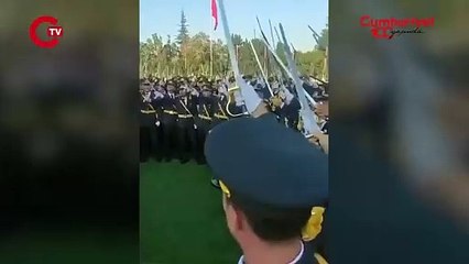 Erdoğan'ın katıldığı Kara Harp Okulu mezuniyetinde, teğmenlerden 'Mustafa Kemal'in askerleriyiz' sloganı!