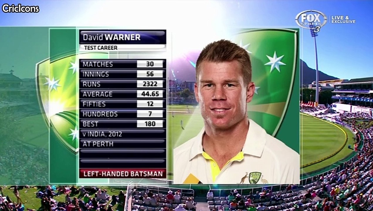 David Warner 145 vs South Africa 3rd Test 2014 , Cape Town (Ball By Ball)