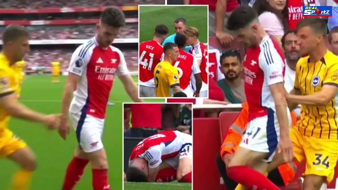 Declan Rice Red Card vs Brighton | Arsenal vs Brighton Highlights ...