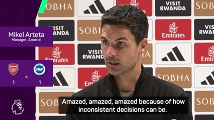 Arteta fumes after Rice sees red in Brighton draw