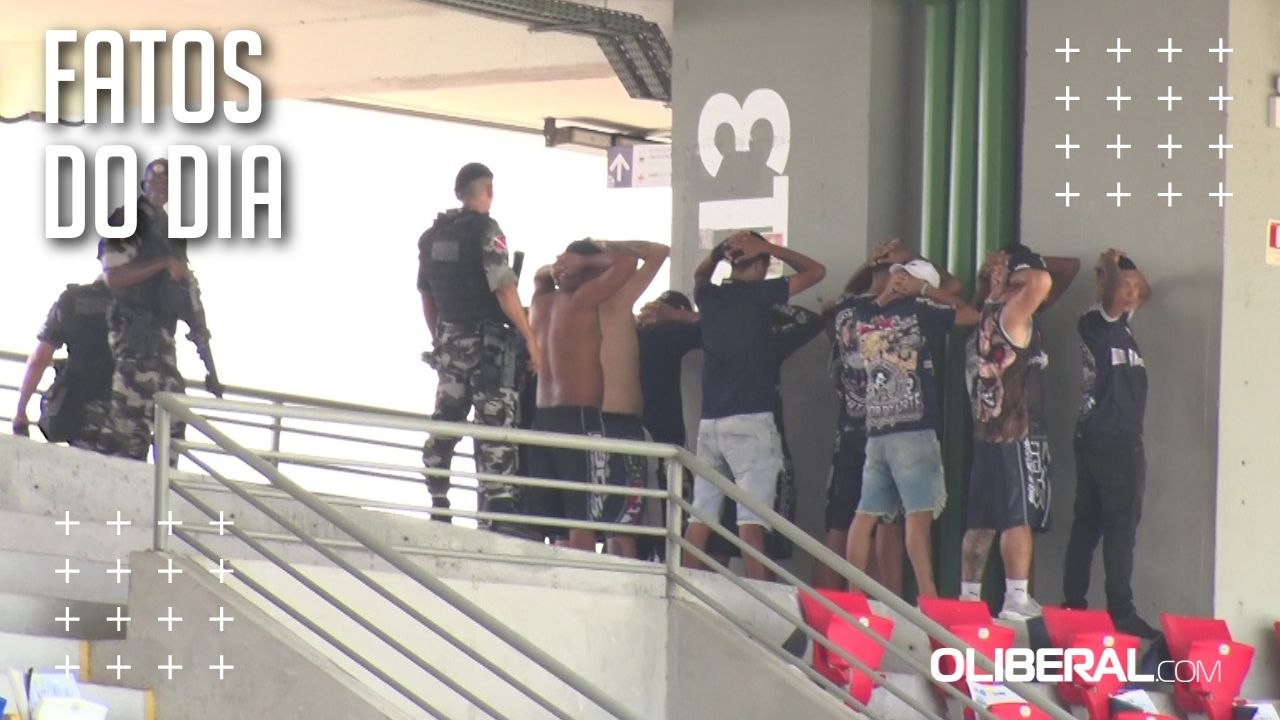 PM revista grupo de torcedores no Mangueirão horas antes do jogo Remo e Botafogo-PB