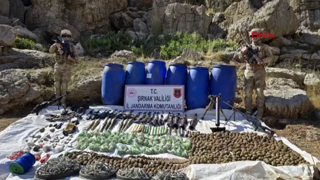 Şırnak ili Cudi Dağı kırsalında bölücü terör örgütüne ait mühimmat deposu imha edildi