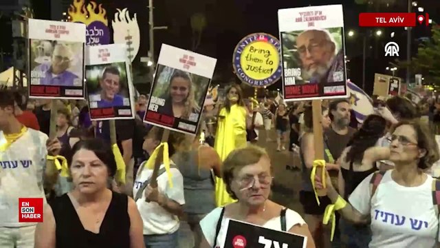 İsrailliler Gazze'de esir takası anlaşması ve erken seçim talebiyle gösteri düzenledi