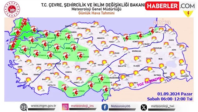Bugün İç Anadolu ve Batı Karadeniz'de Kuvvetli Yağış Bekleniyor