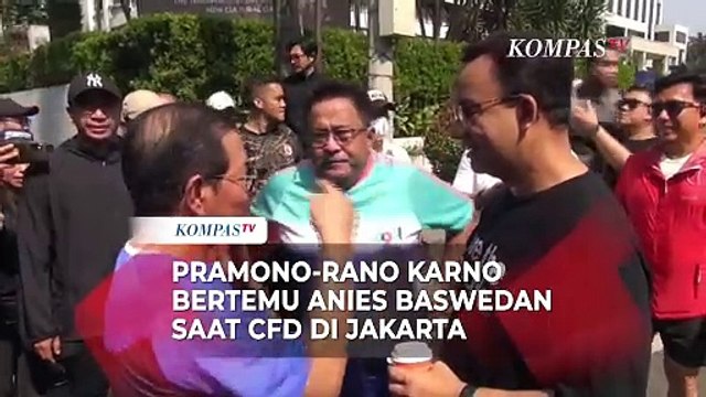 Pramono-Rano Karno Tak Sengaja Bertemu Anies Baswedan di CFD Jakarta
