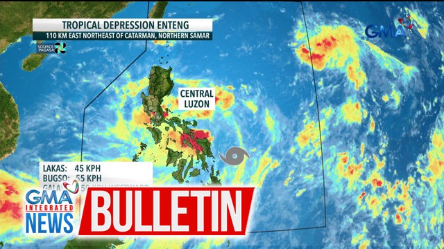 Napanatili ng Bagyong #EntengPH ang lakas nito habang kumikilos pa-North Westward | GMA Integrated News Bulletin