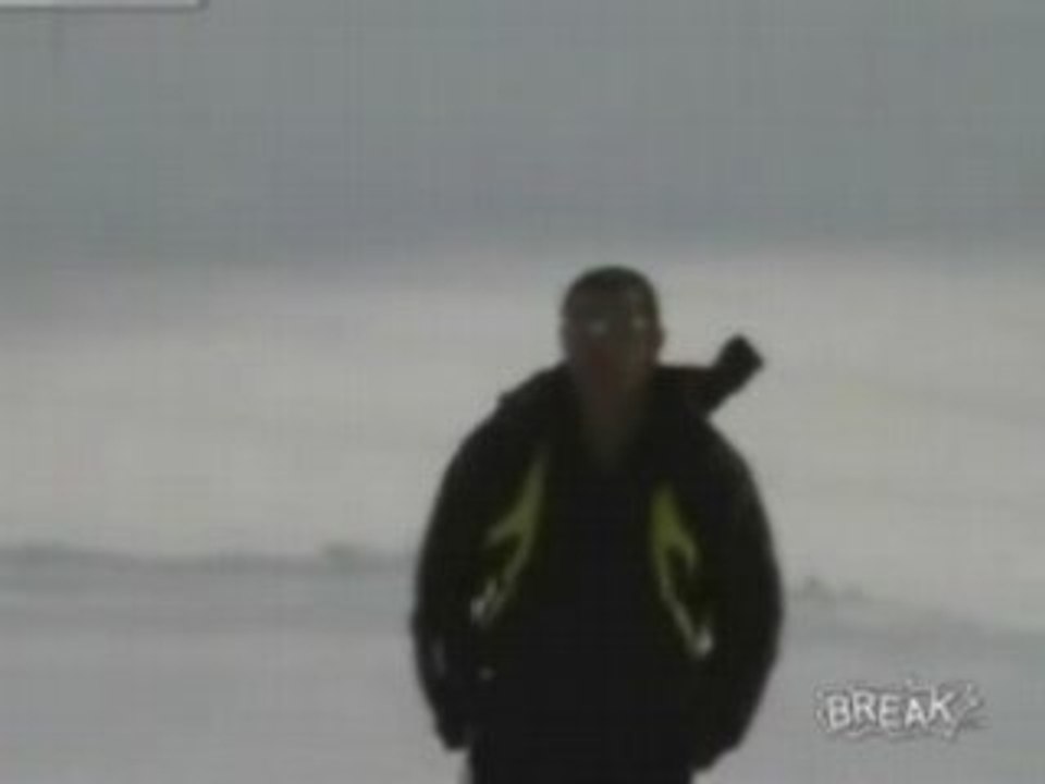 Dude Stands In Front Of Avalanche