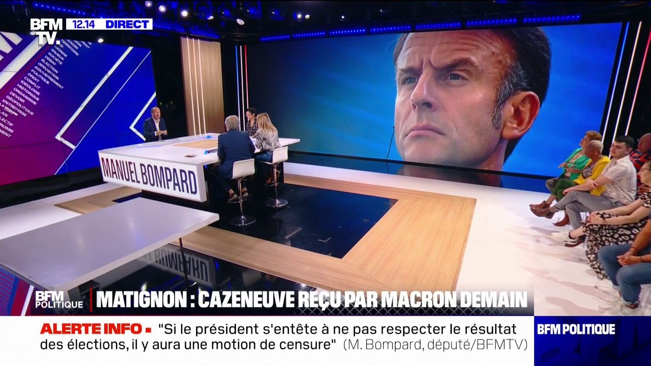 Manuel Bompard (LFI): "Si le président de la République  s'entête à ne pas respecter le résultat des élections (...), il y aura une motion de censure, il y aura une mobilisation et il y aura une motion de destitution"