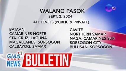 Walang pasok (September 2, 2024) | GMA Integrated News Bulletin