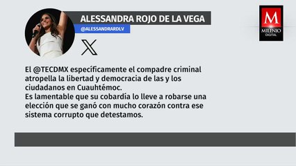"El TECdMx atropella la libertad y democracia": Rojo de la Vega tras anulación de su triunfo