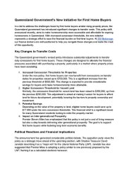 Queensland Government's New Initiative for First Home Buyers