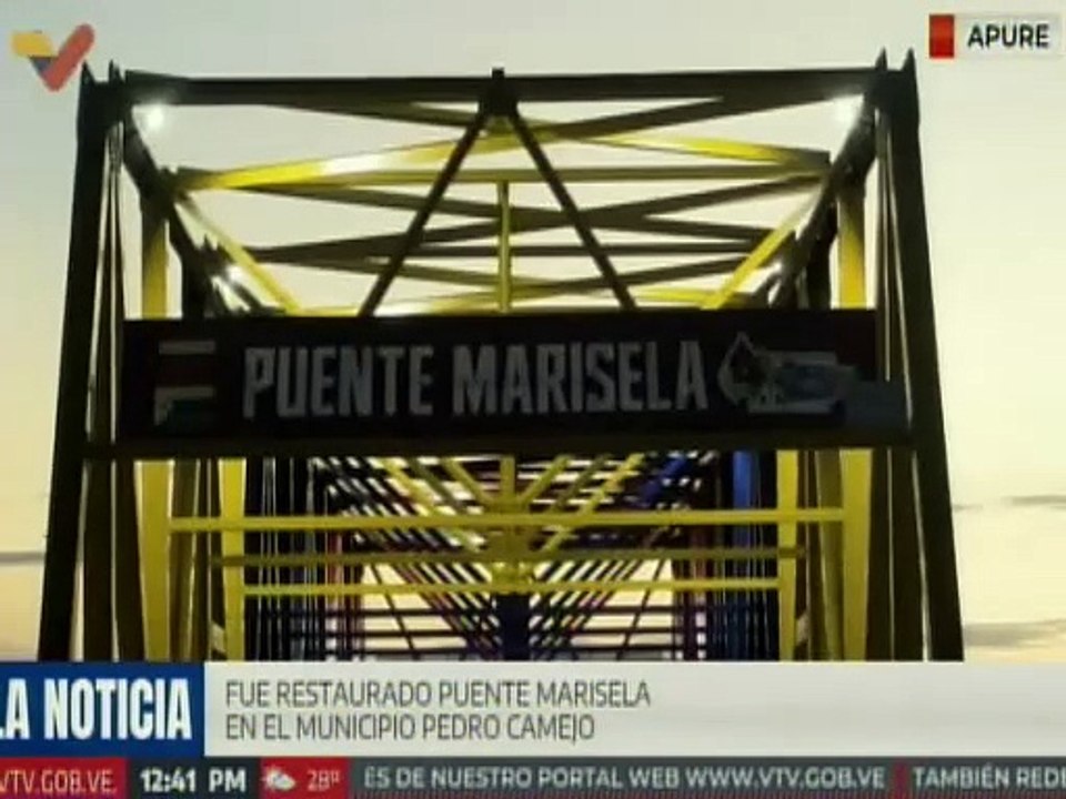 Apure I Entregan rehabilitado el puente Marisela ubicado en el Paso Arauca del mcpio. Pedro Camejo