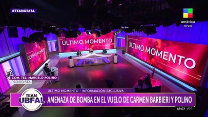 AMENAZA DE BOMBA EN UN VUELO CON MARCELO POLINO Y CARMEN BARBIERI