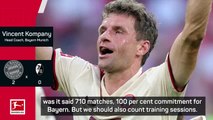 Kompany hails Thomas Muller's attitude as he breaks Bayern record