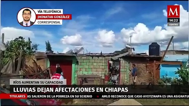 Viviendas se ven afectadas por lluvias intensas en Chiapas