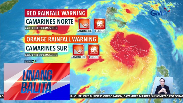lang babala, itinaas ng PAGASA sa ilang bahagi ng bansa dahil sa Bagyong #EntengPH - Weather update today as of 7:10 a.m. (September 2, 2024) | Unang Balita